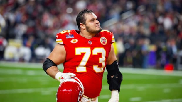 Kansas City Chiefs' Nick Allegretti vs. San Francisco 49ers in Super Bowl LVIII